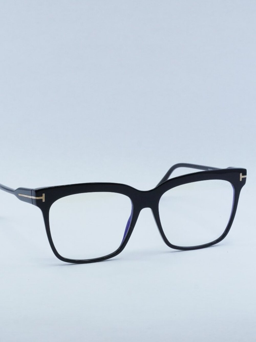 Tom Ford FT5768-B 001 Eyeglasses Black 54mm Square Frame, Blue Light Block